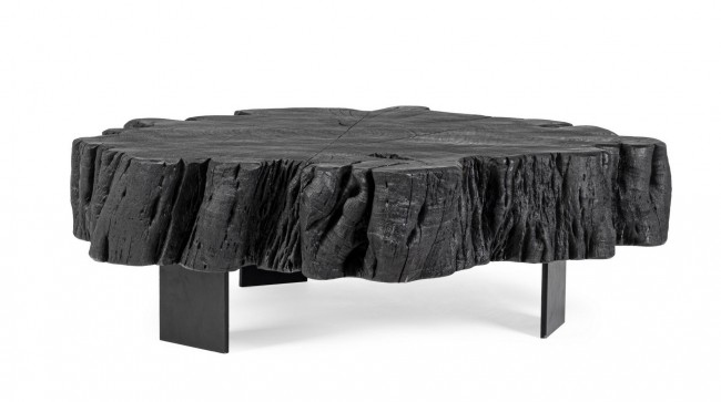 BIZZOTTO Dřevěný konferenční stolek KEVAL 90c90cm černý