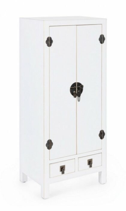 BIZZOTTO dřevěný kabinet PECHINO bílý 121x50 cm