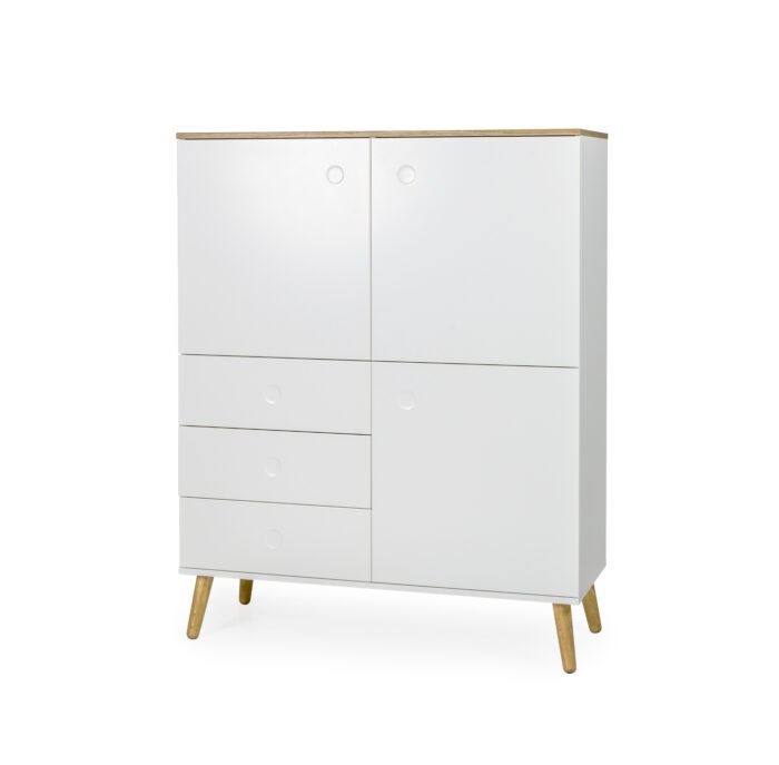 TENZO Dřevěná kabinet DOT bílý 137x109cm