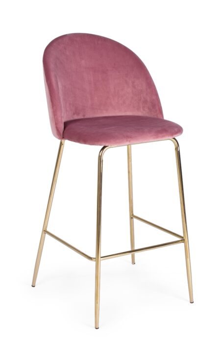 BIZZOTTO Sametová barová židle CARRY růžová