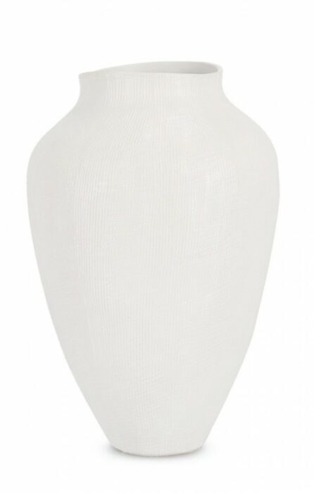BIZZOTTO bílá keramická váza PAPYRUS 40 cm