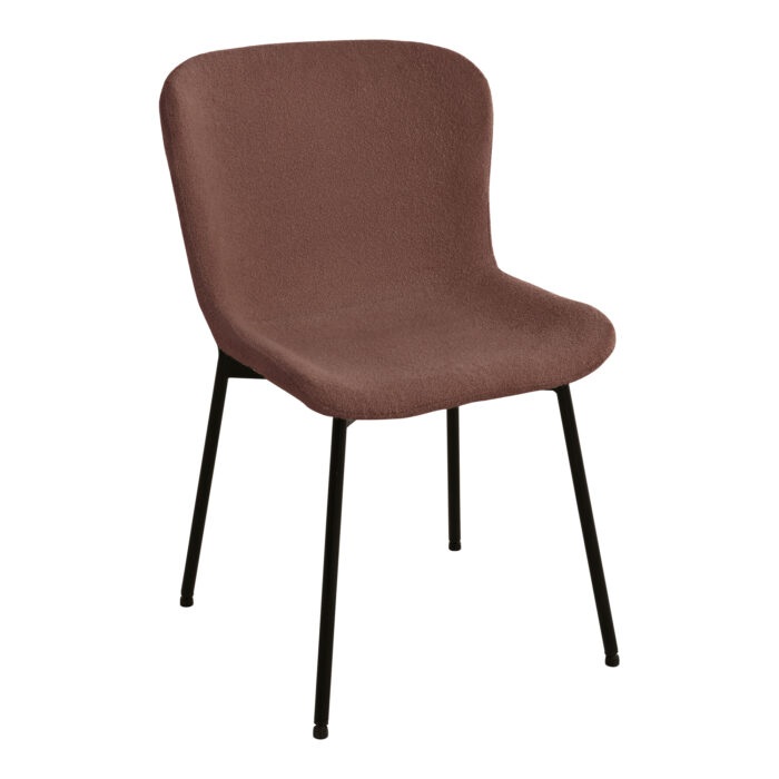 House Nordic Jídelní židle MACEDA hnědé bouclé
