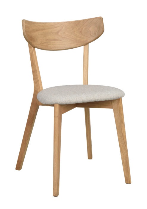 ROWICO Dřevěná jídelní židle AMI dub se šedým sedákem