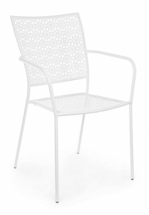BIZZOTTO zahradní kovová jídelní židle JODIE bílá