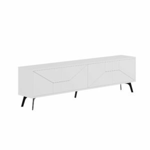 KALUNE DESIGN dřevěný TV stolek DUNE bílý